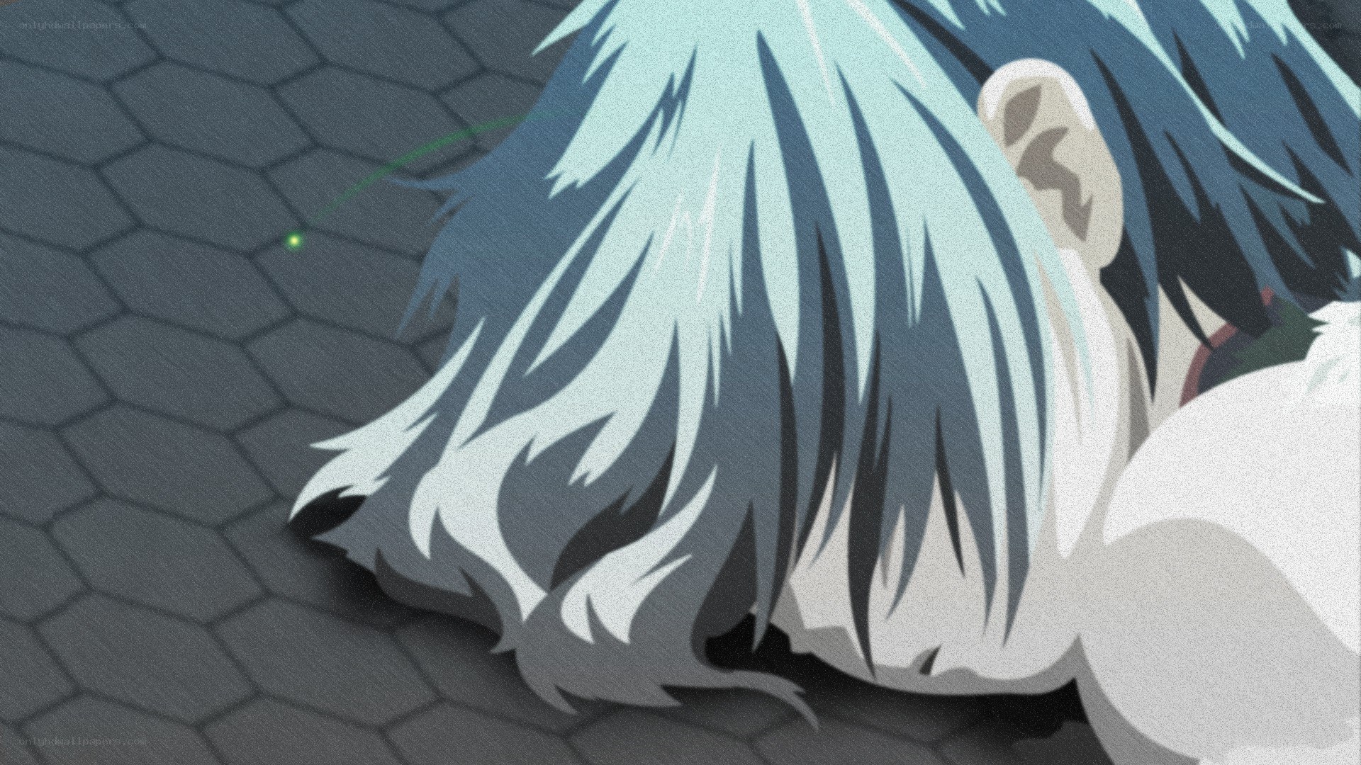 anime character lying on ground