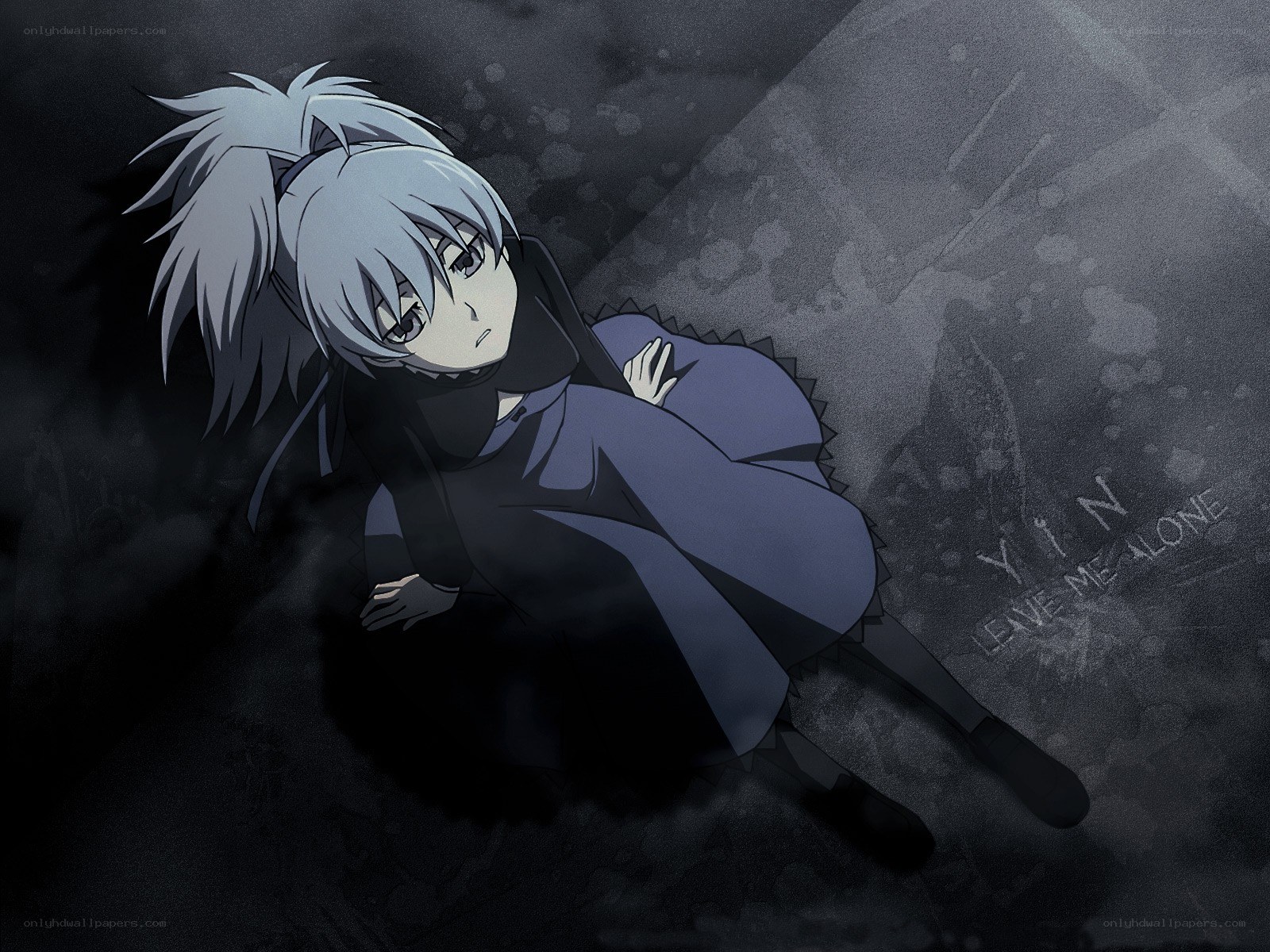 anime character lying on ground