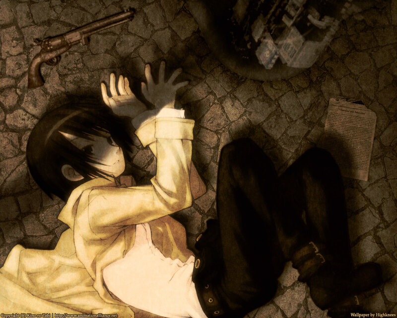 Anime character lying on ground