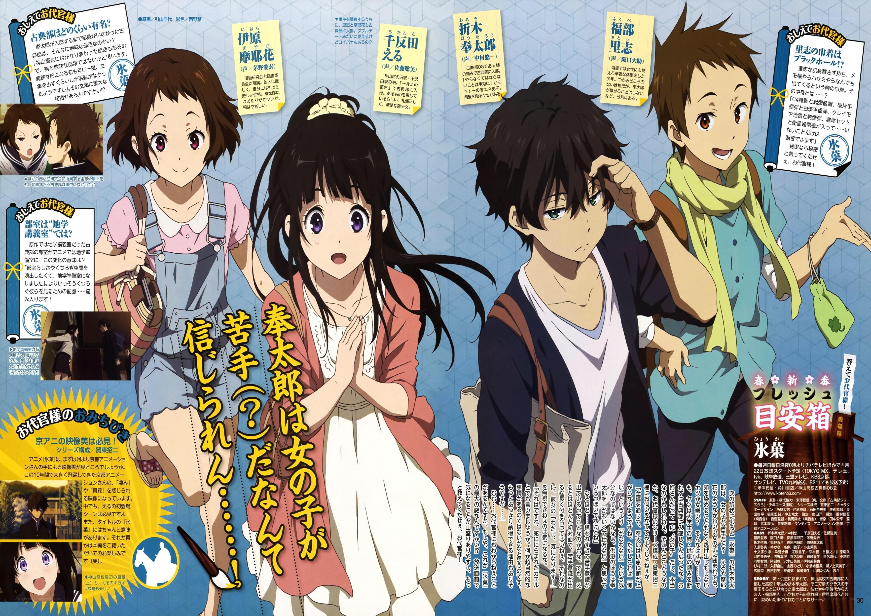 Anime character magazine spread