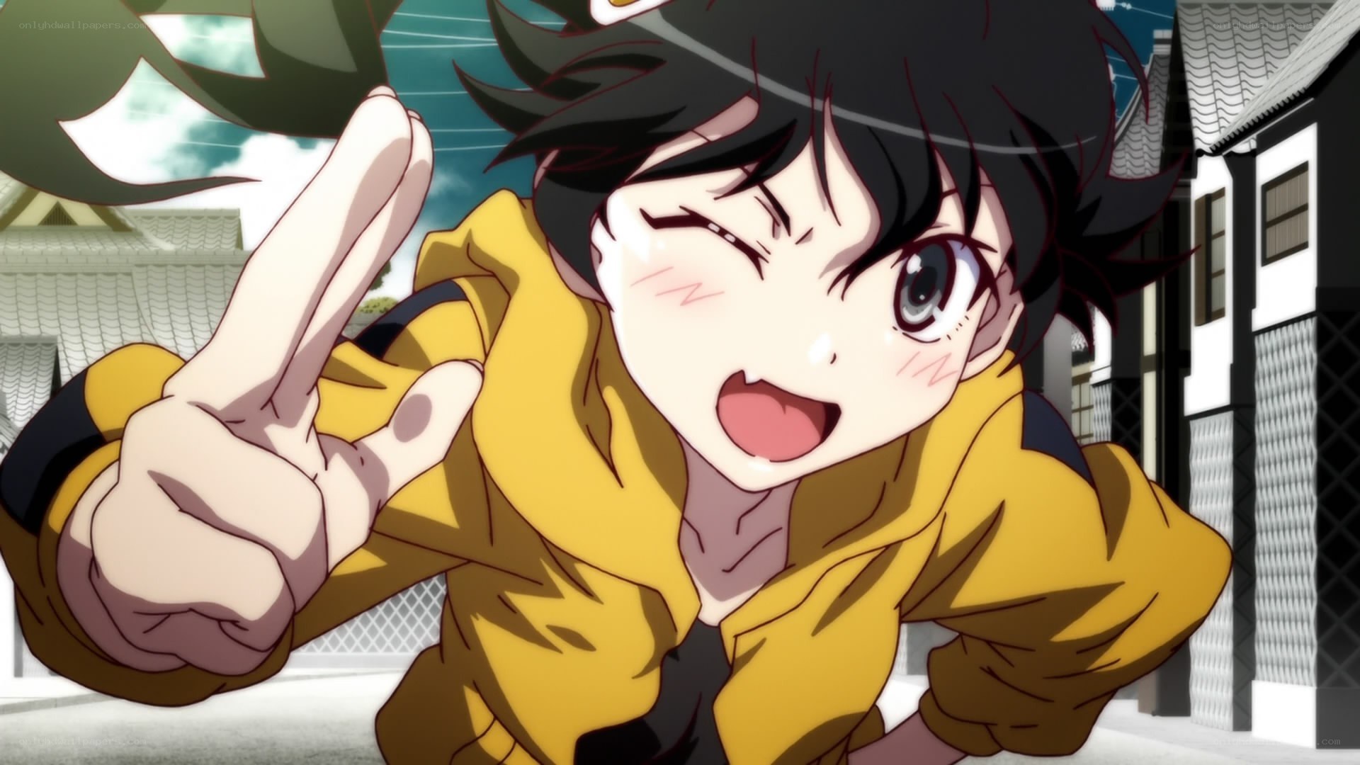 anime character making a peace sign