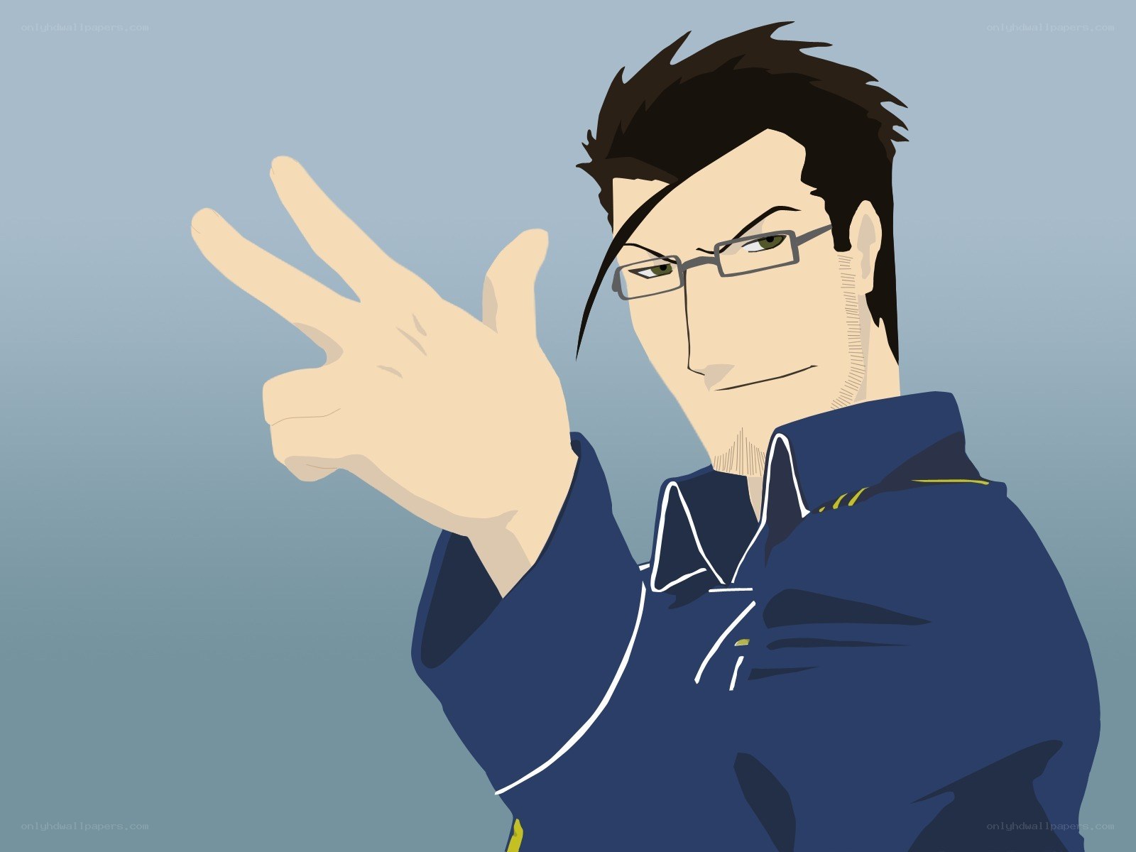 anime character making hand gesture