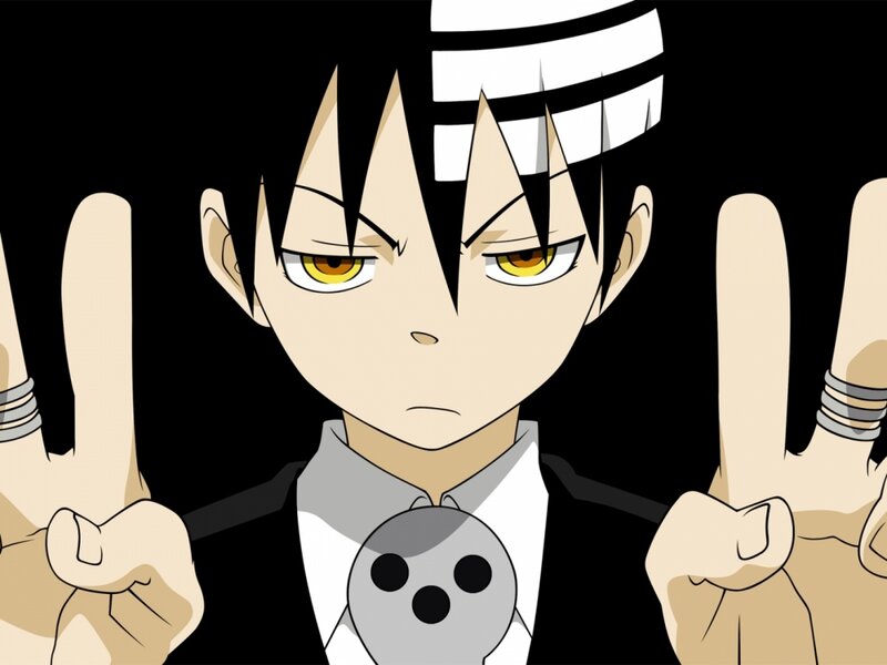Anime Character Making Hand Gestures — Black