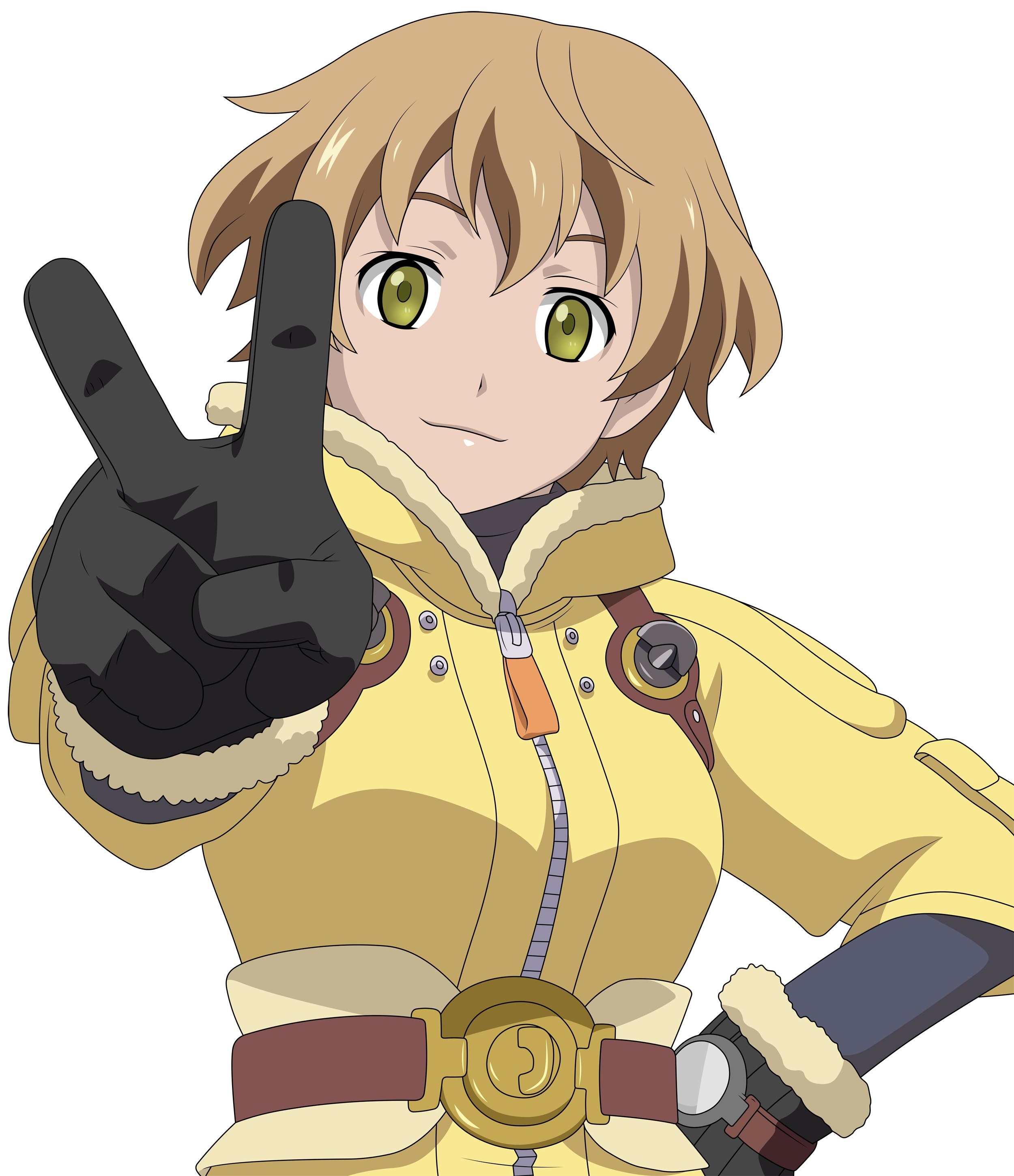 anime character making peace sign