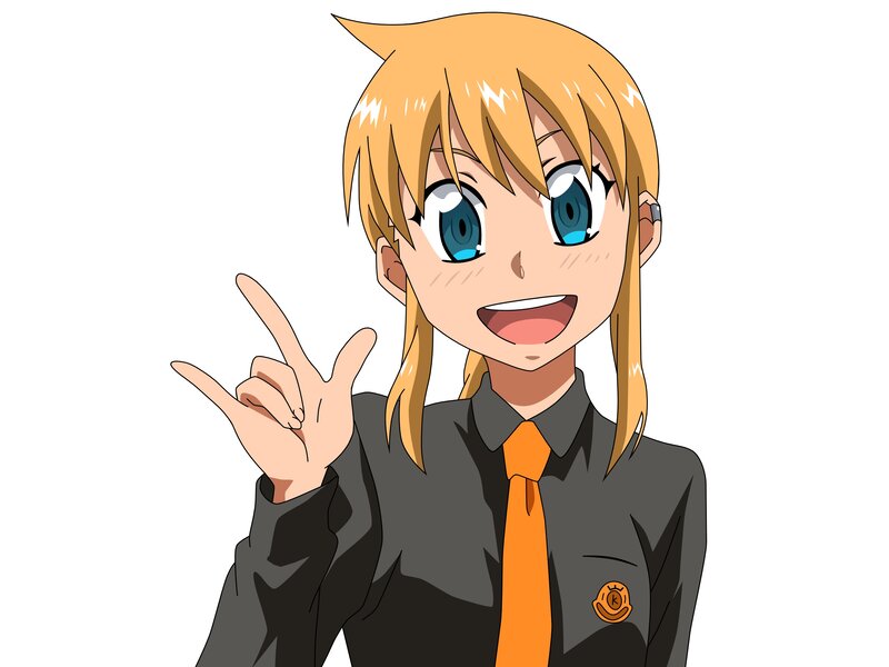 anime character making peace sign