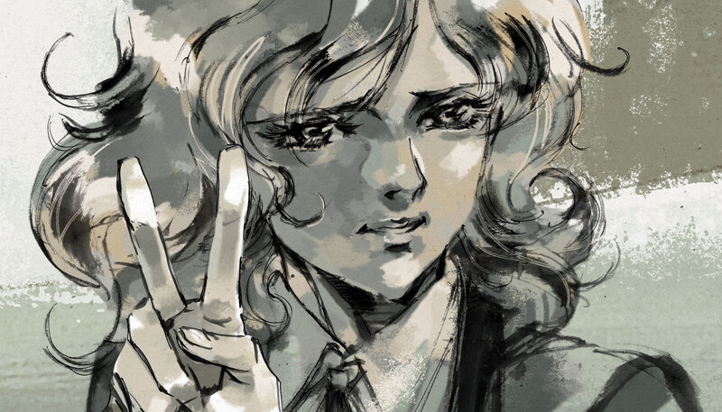 anime character making peace sign