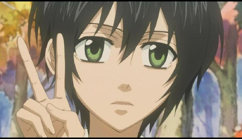 Anime Character Making Peace Sign — Green