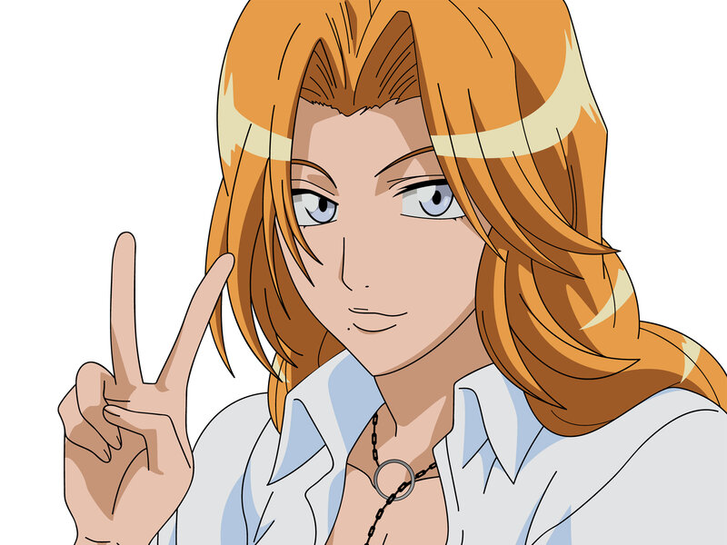 Anime Character Making Peace Sign — Orange