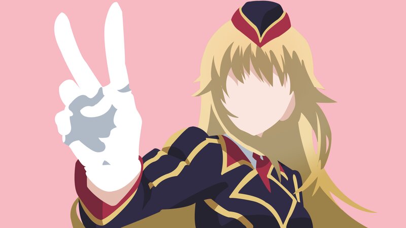 Anime Character Making Peace Sign — Pink