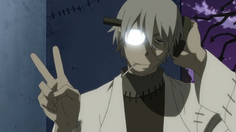 Anime Character Making Peace Sign — White