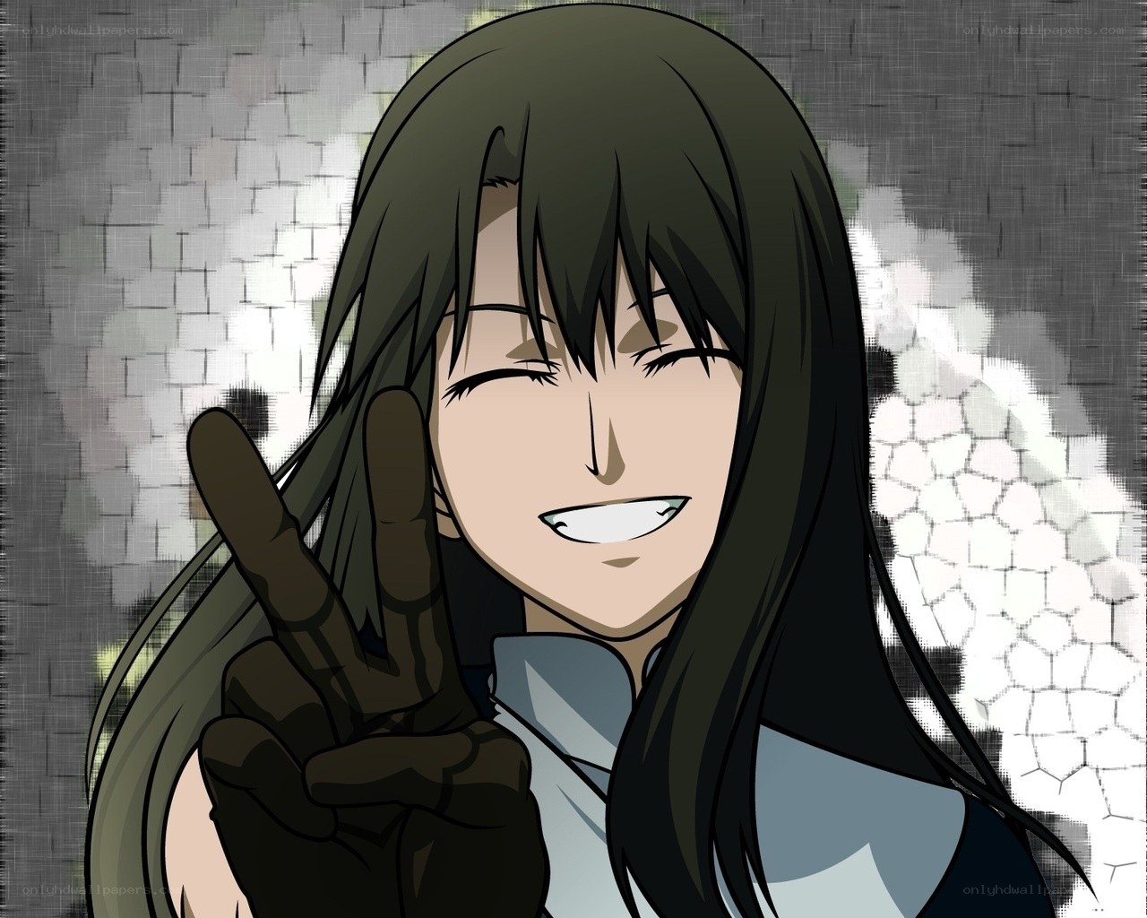 anime character making peace sign