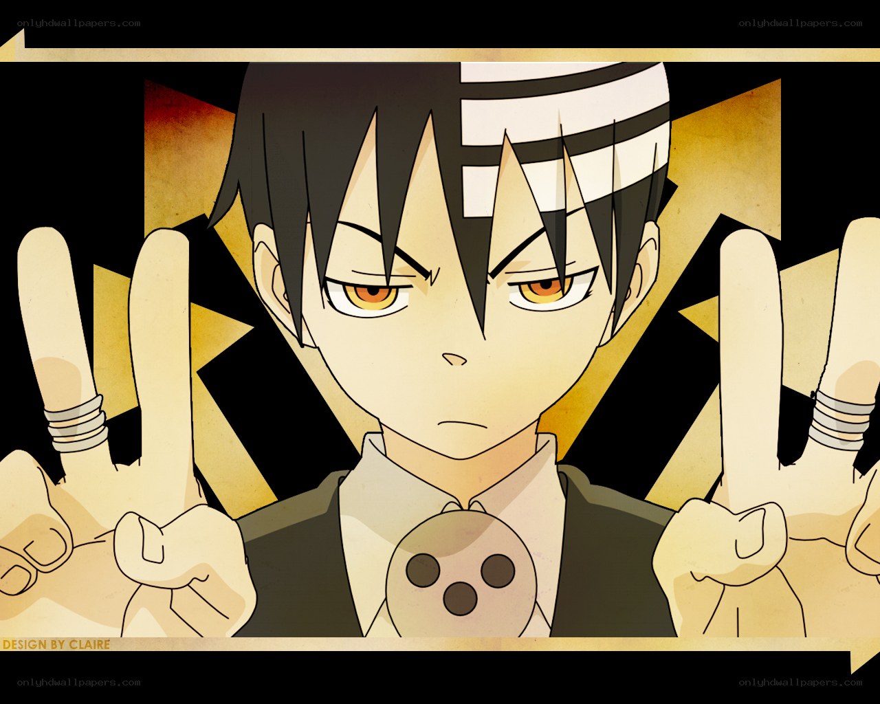 Anime character making peace signs