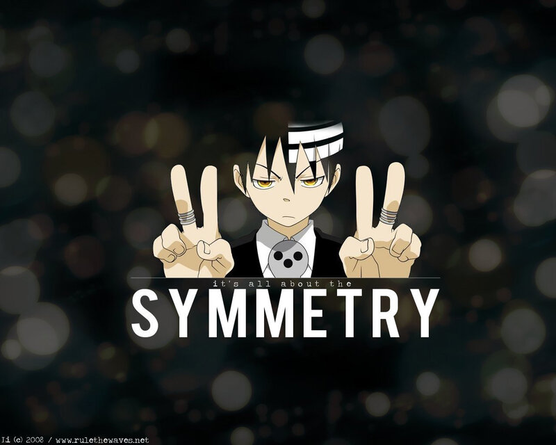 Anime Character Making Peace Signs — Black, Dramatic