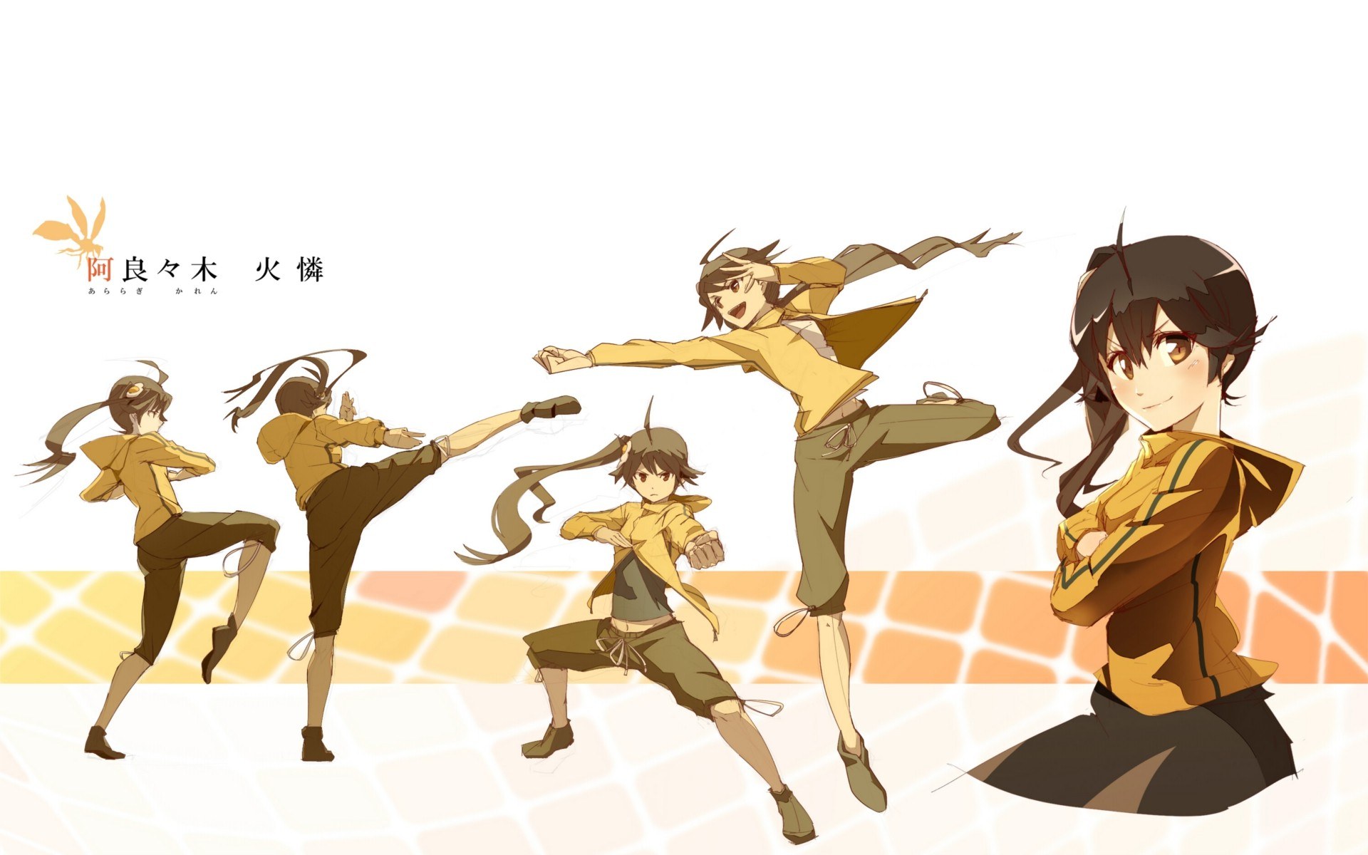Anime character martial arts poses