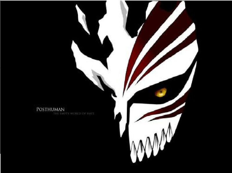 Anime Character Mask — Black, Dramatic, Digital Art, Yellow Eye