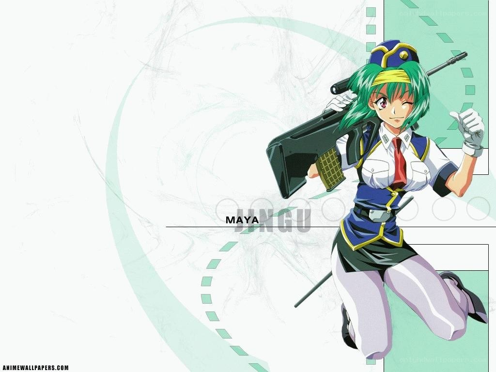 Anime character Maya with rifle