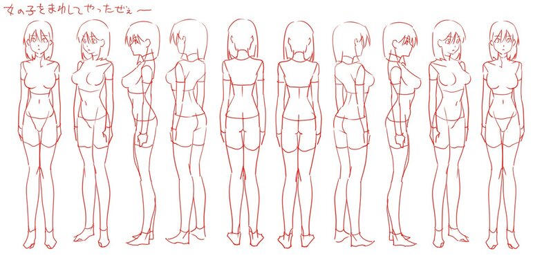 anime character model sheet