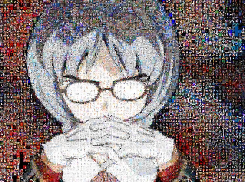 Anime character mosaic portrait