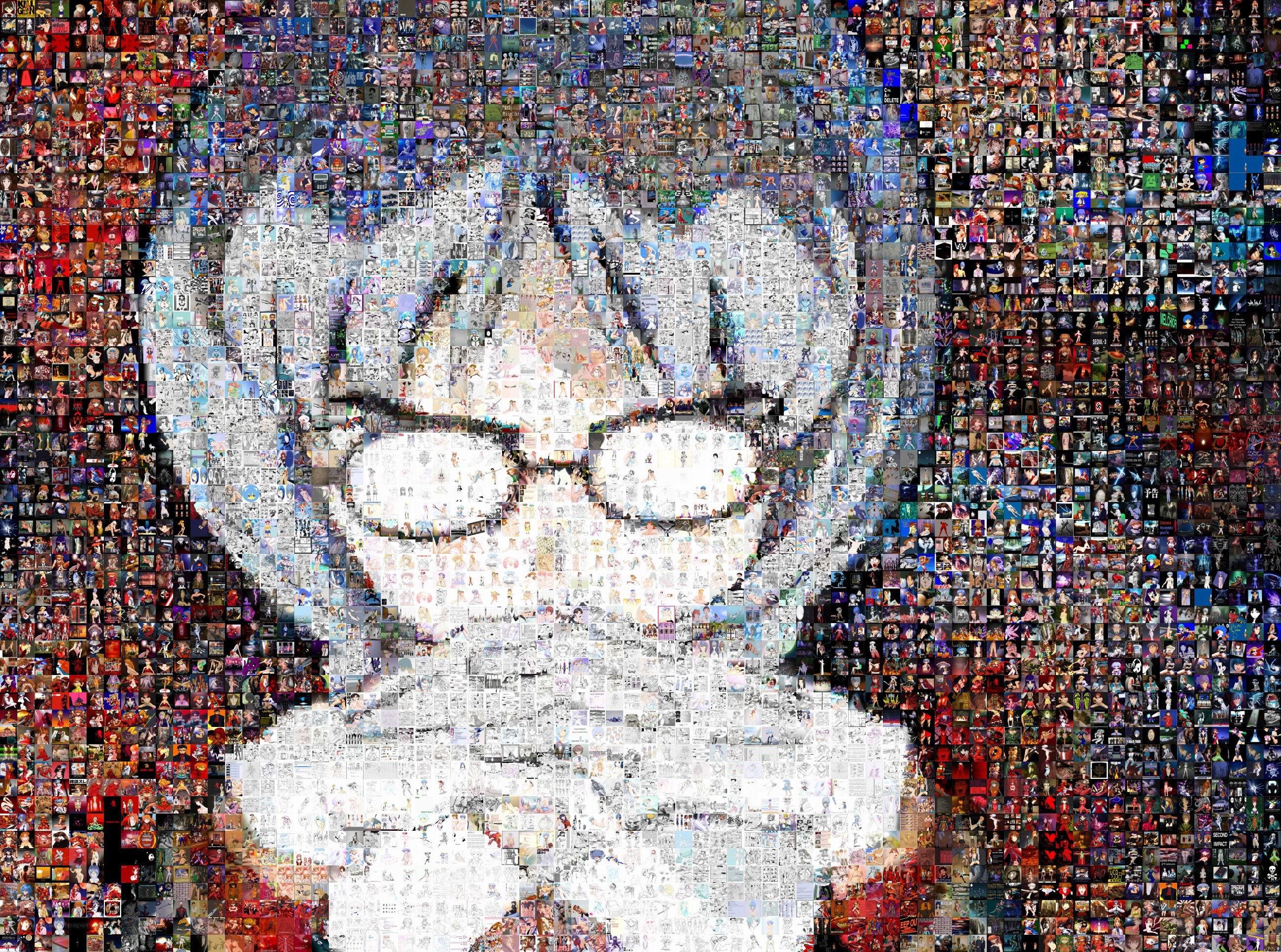 Anime character mosaic portrait