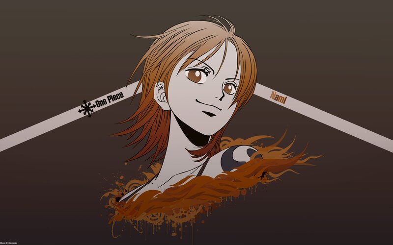 Anime Character Nami — Brown, Dramatic