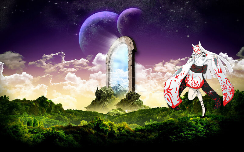 Anime character near a portal