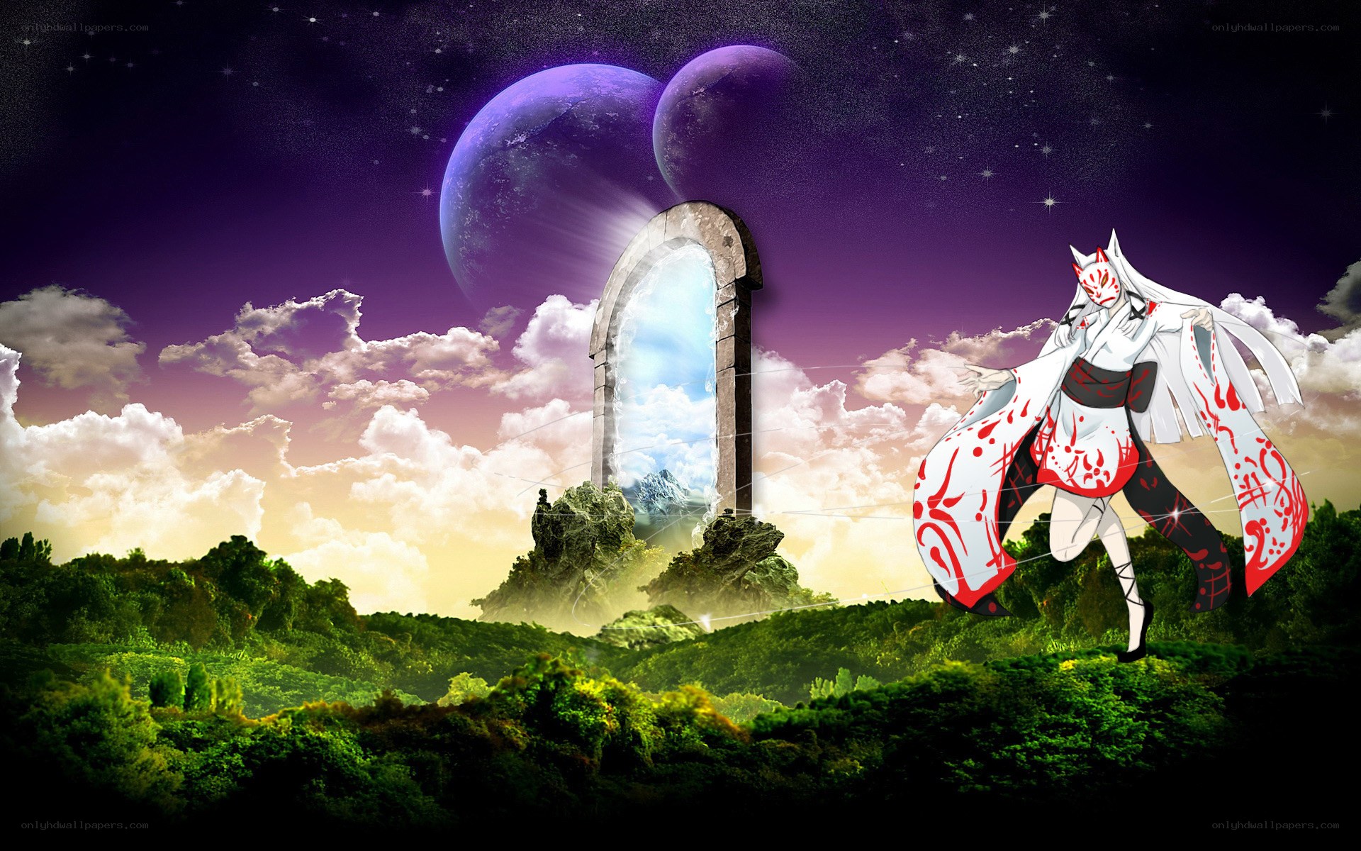 Anime character near a portal