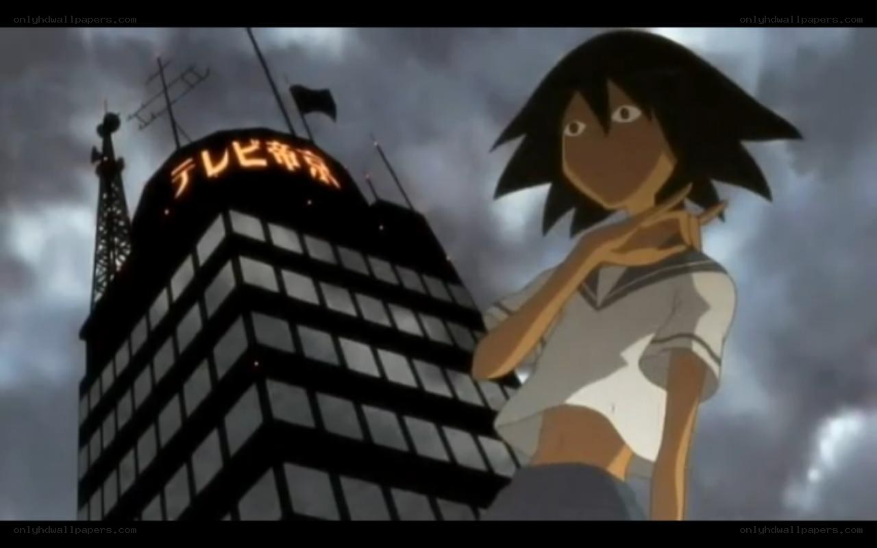anime character near building