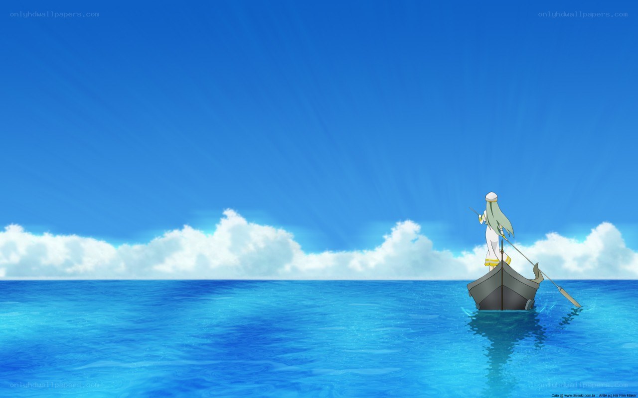 Anime character on a boat