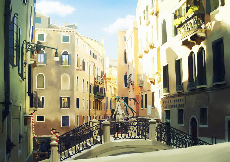 Anime Character on a Bridge — Yellow