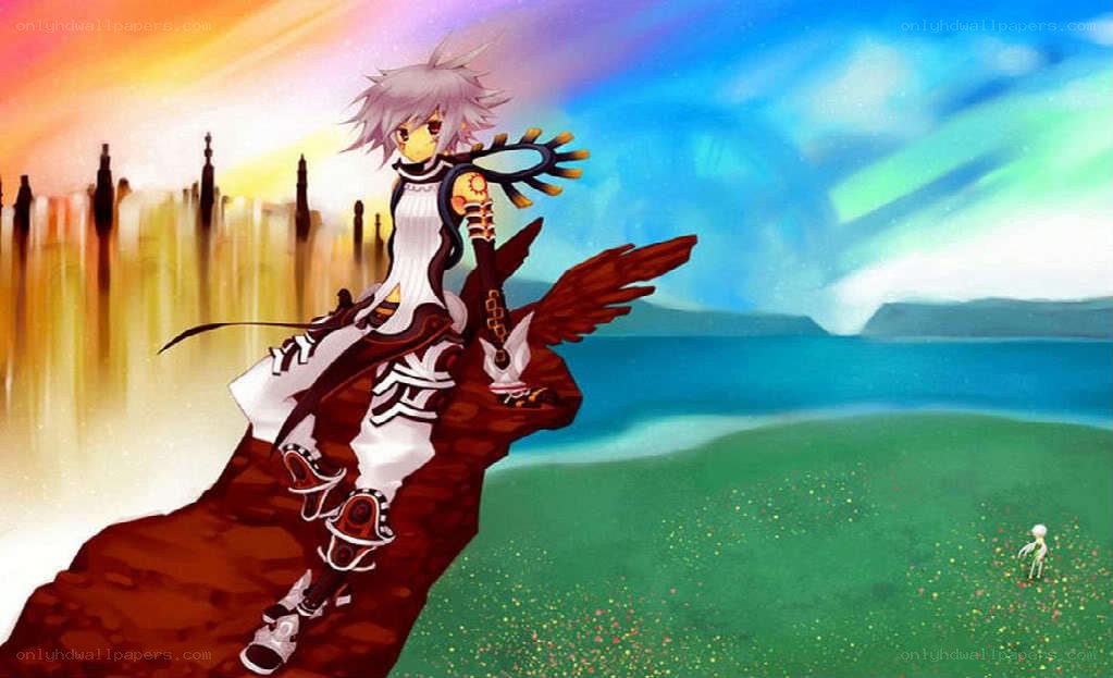 anime character on a cliff