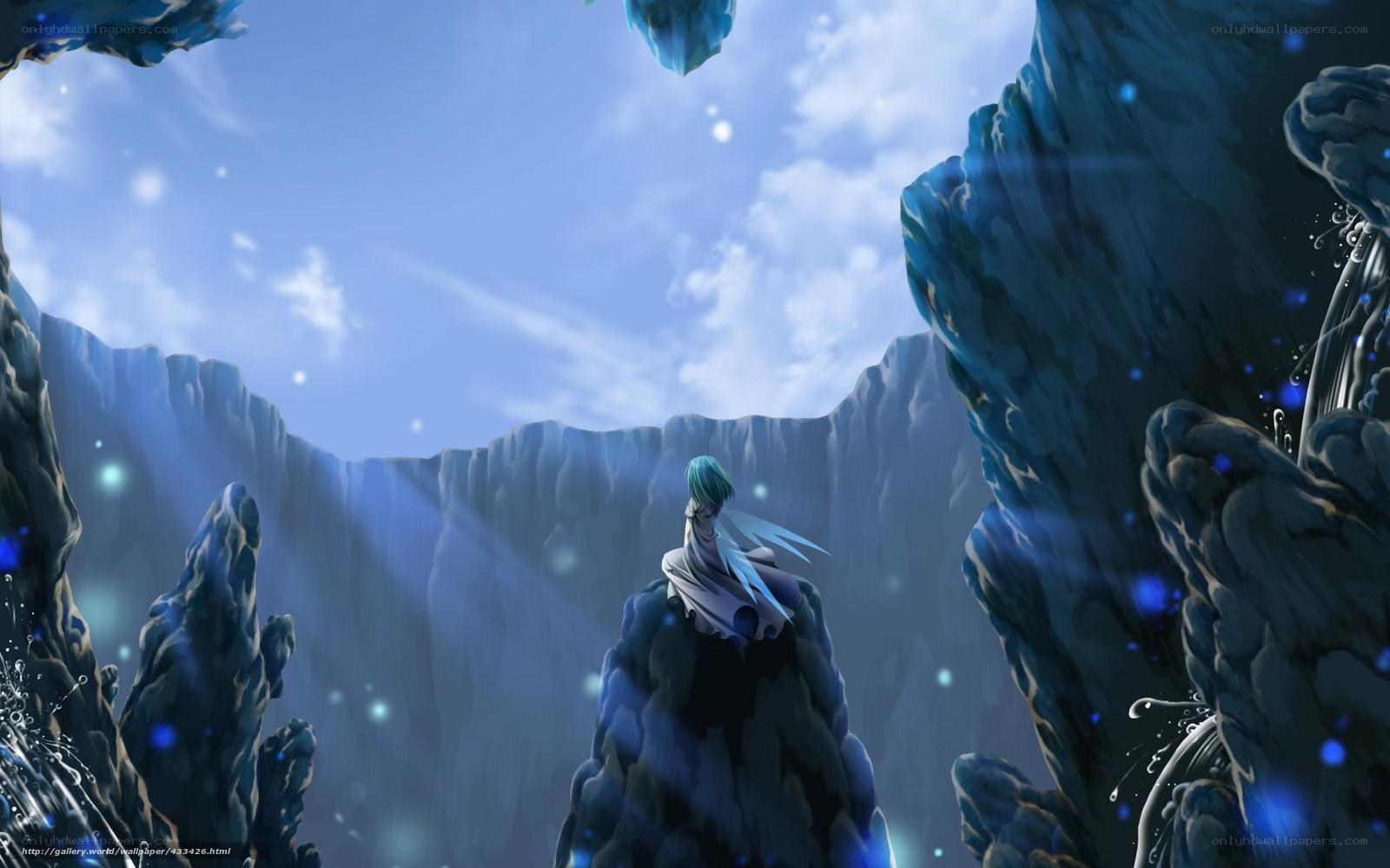 Anime character on a cliff
