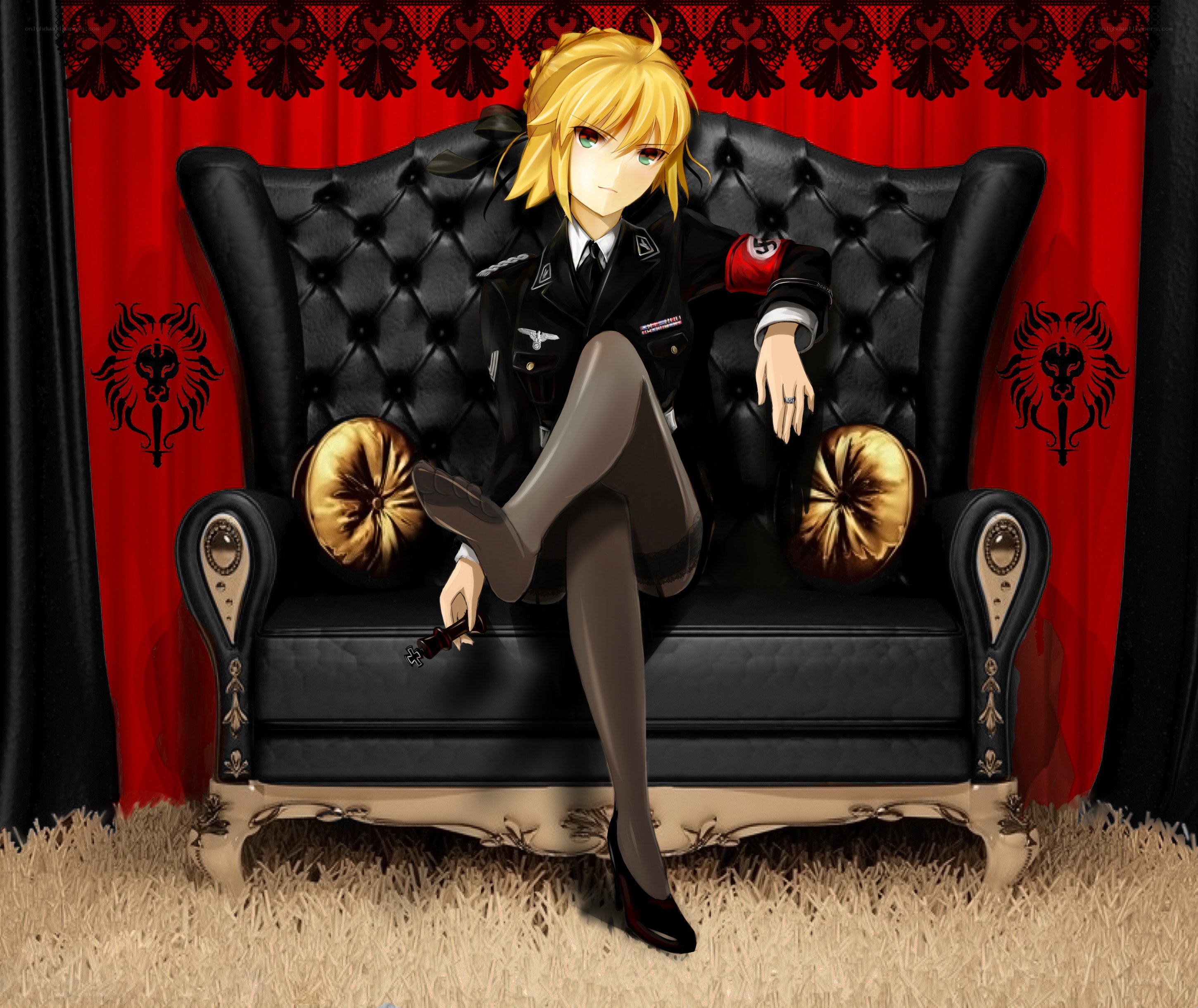 anime character on a couch