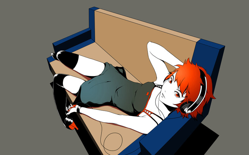 anime character on a couch