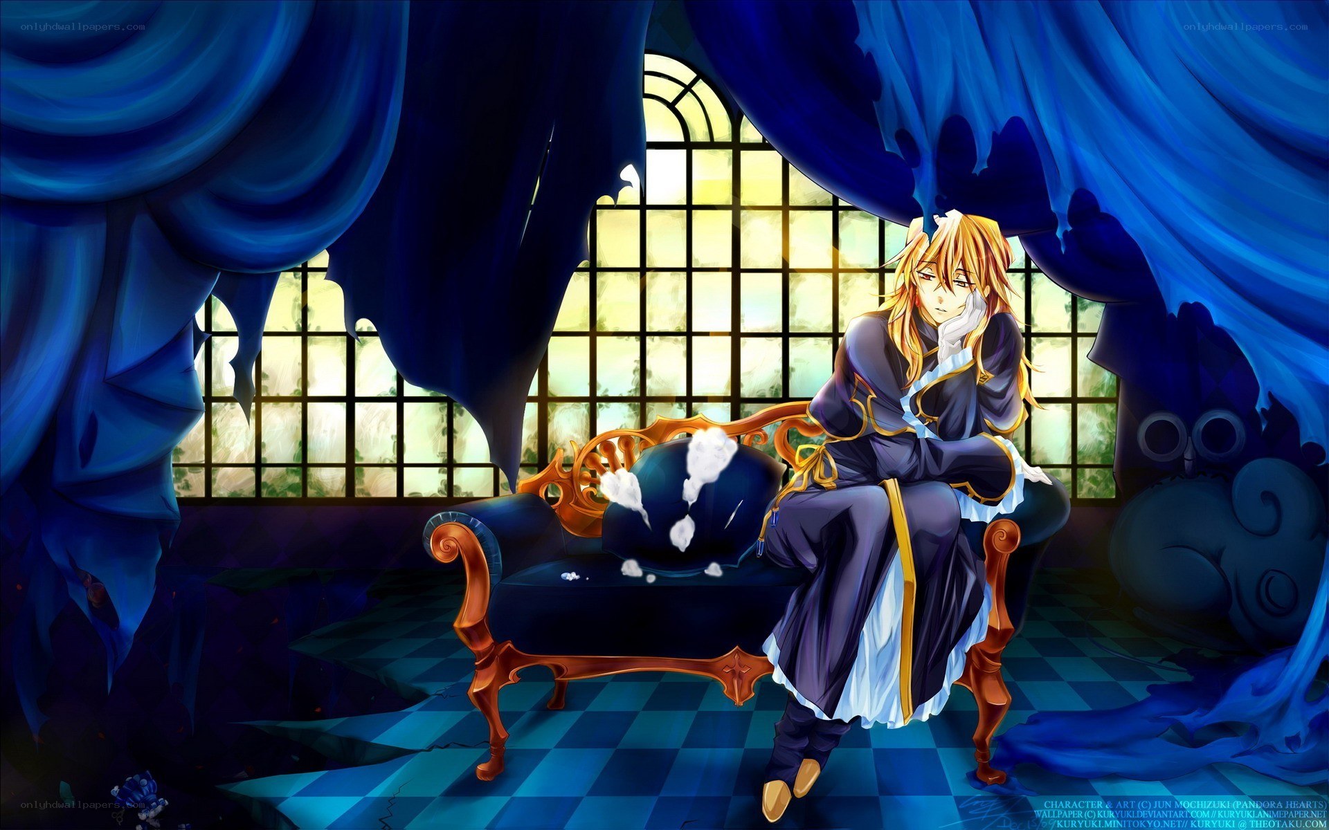 anime character on a couch