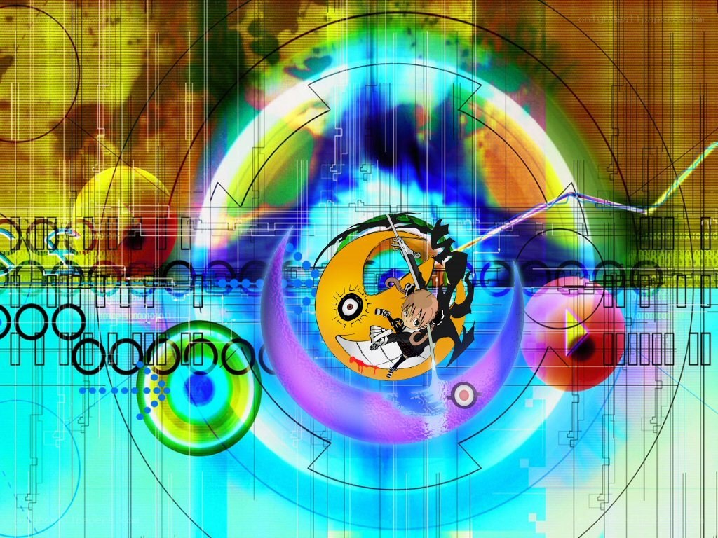 anime character on a crescent moon