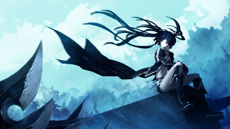 anime character on a dark structure