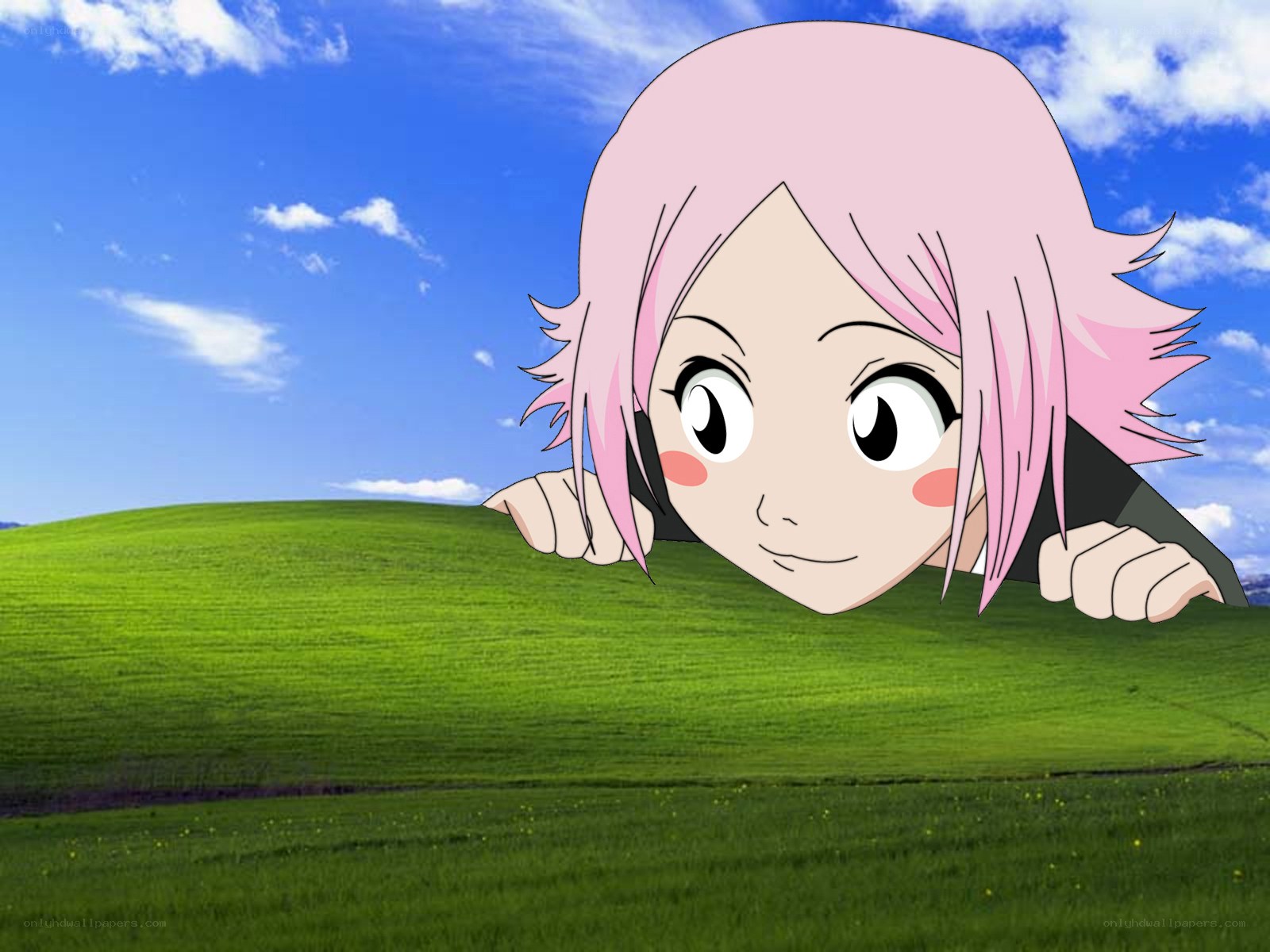anime character on a hill