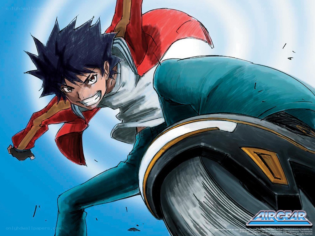 Anime character on a motorcycle