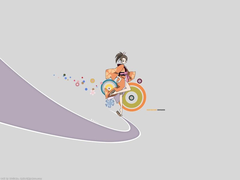 anime character on a path
