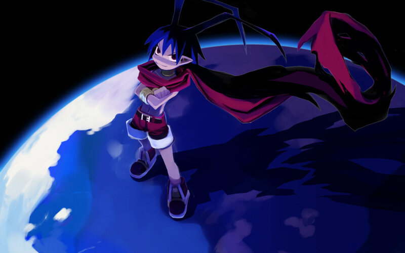 anime character on a planet