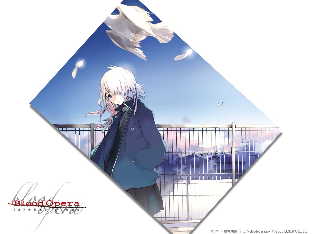 Anime character on a rooftop