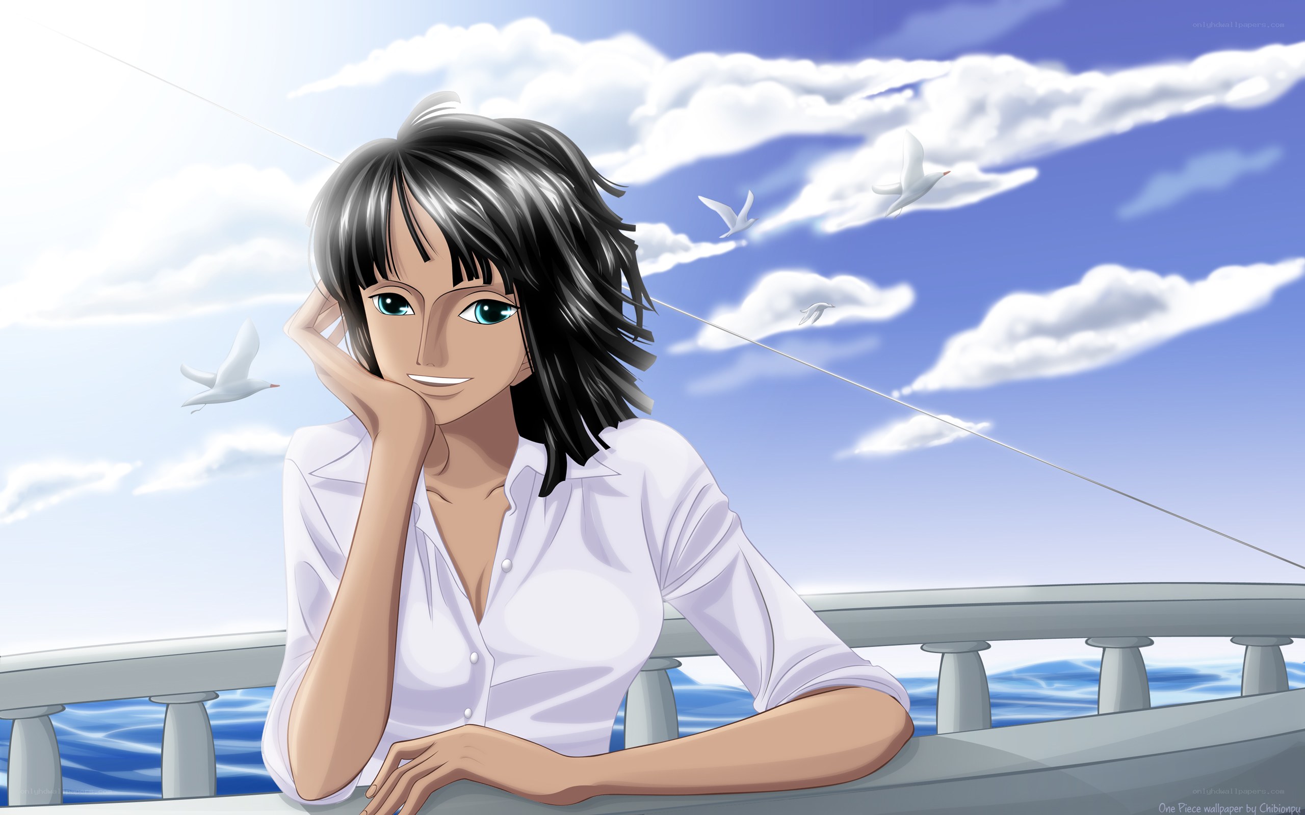 anime character on a ship