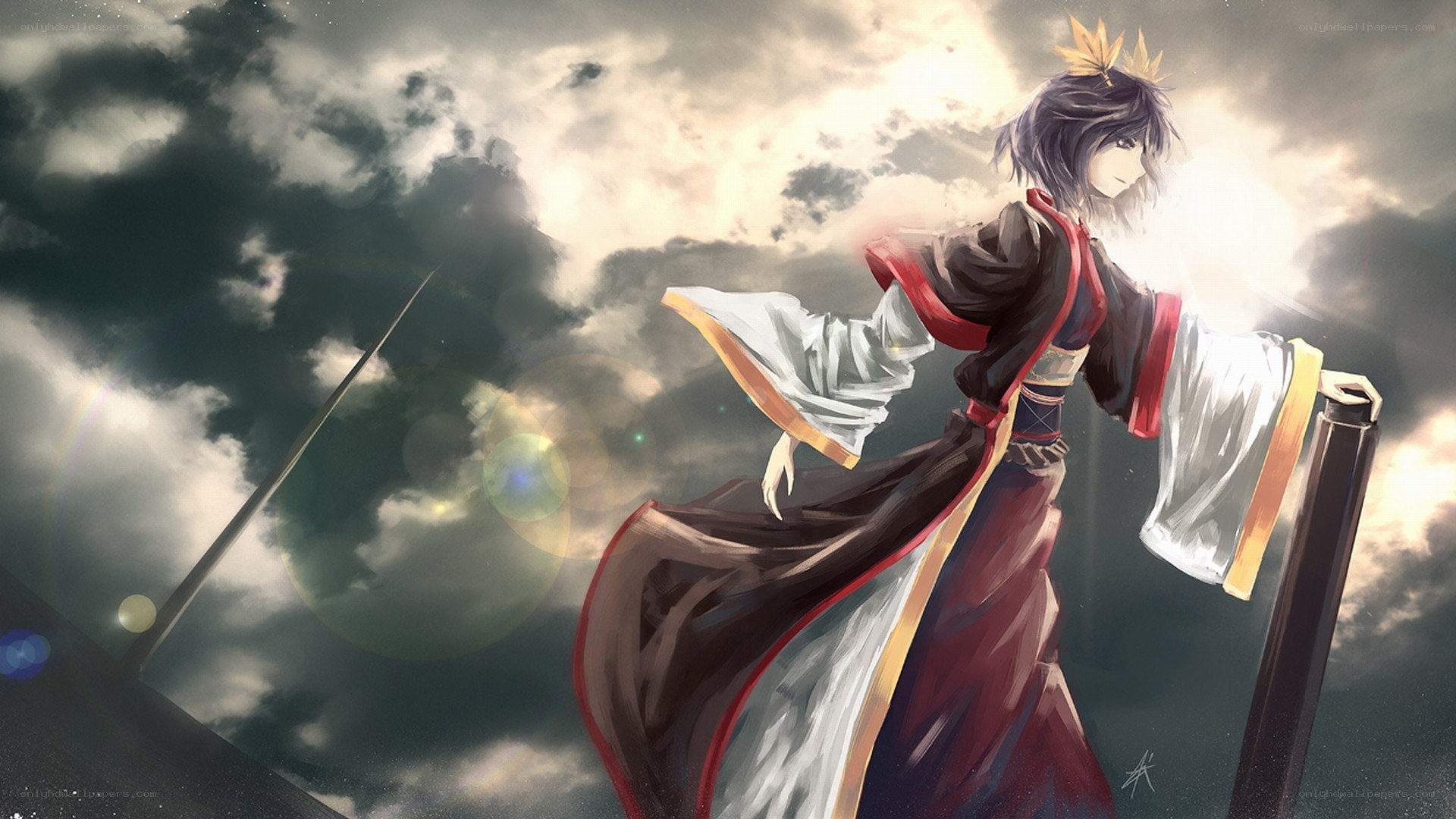 anime character on a ship