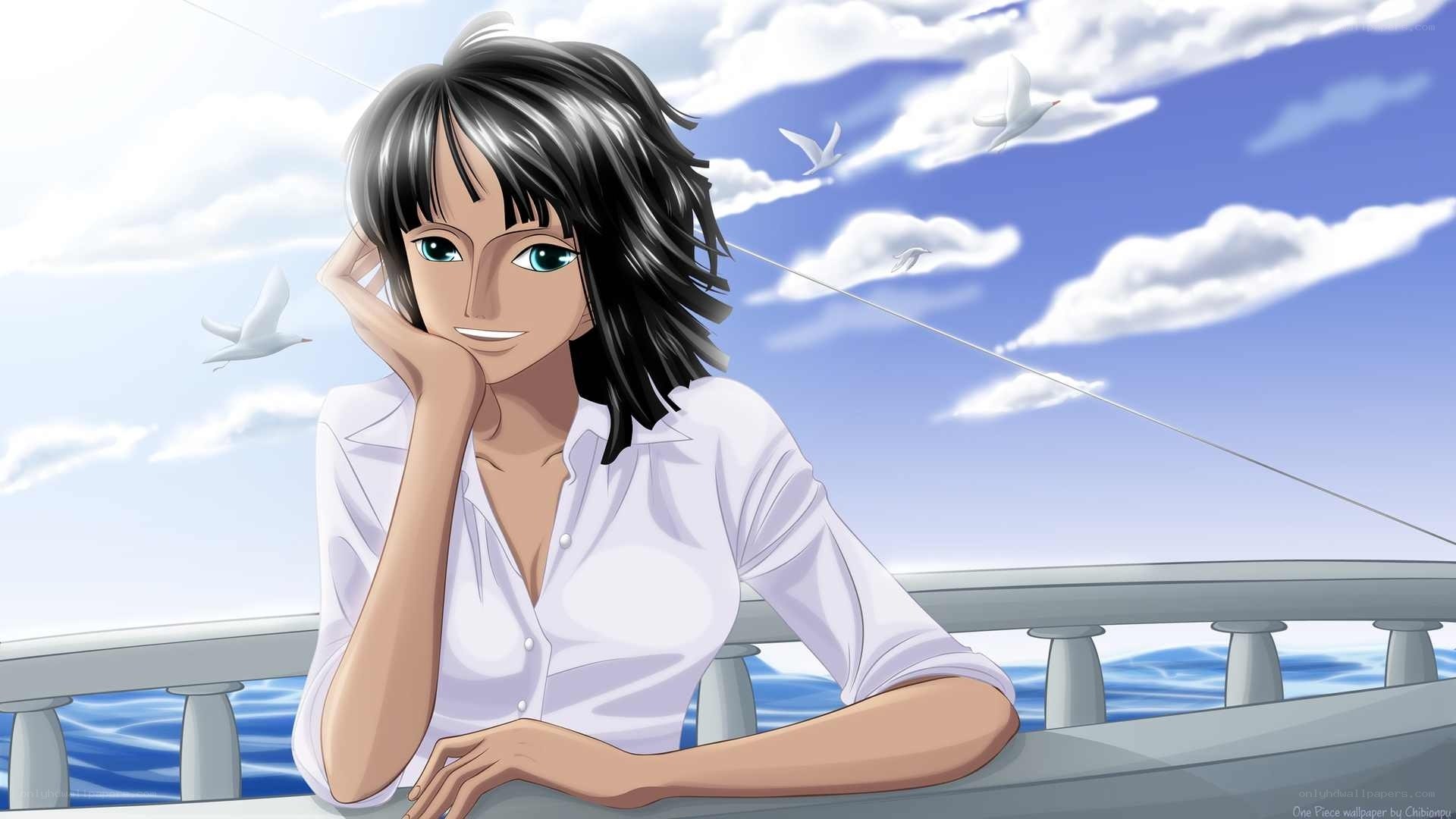 anime character on a ship