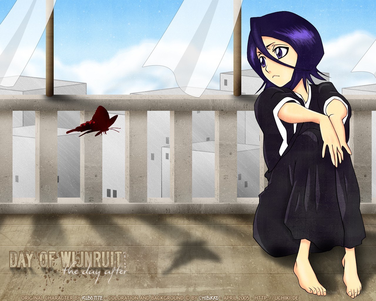 Anime character on balcony