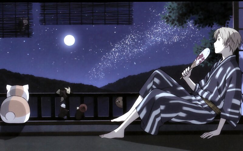 Anime Character on Balcony — Blue