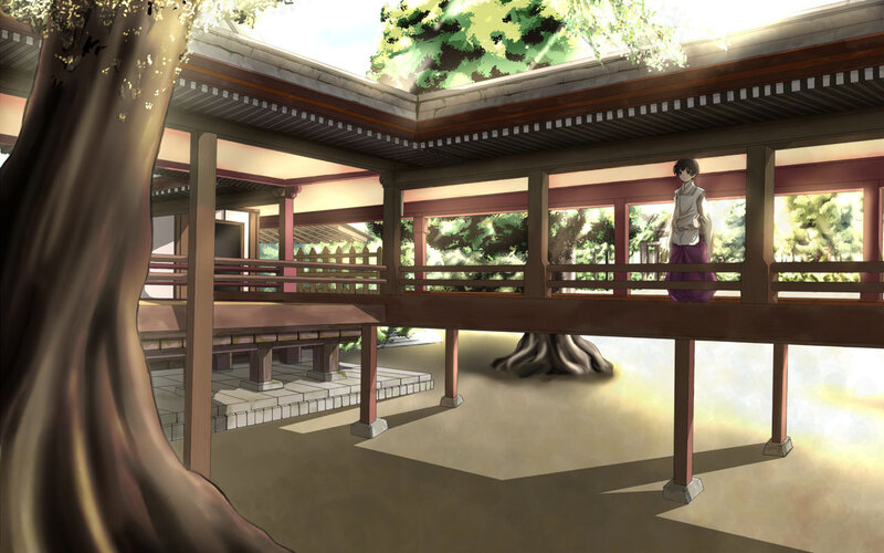 Anime Character on Balcony — Brown