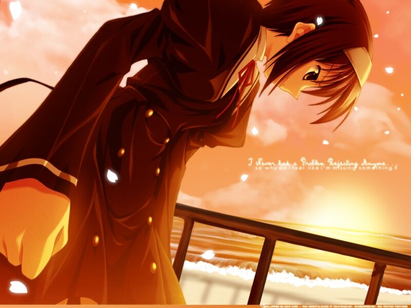 Anime Character on Balcony — Orange
