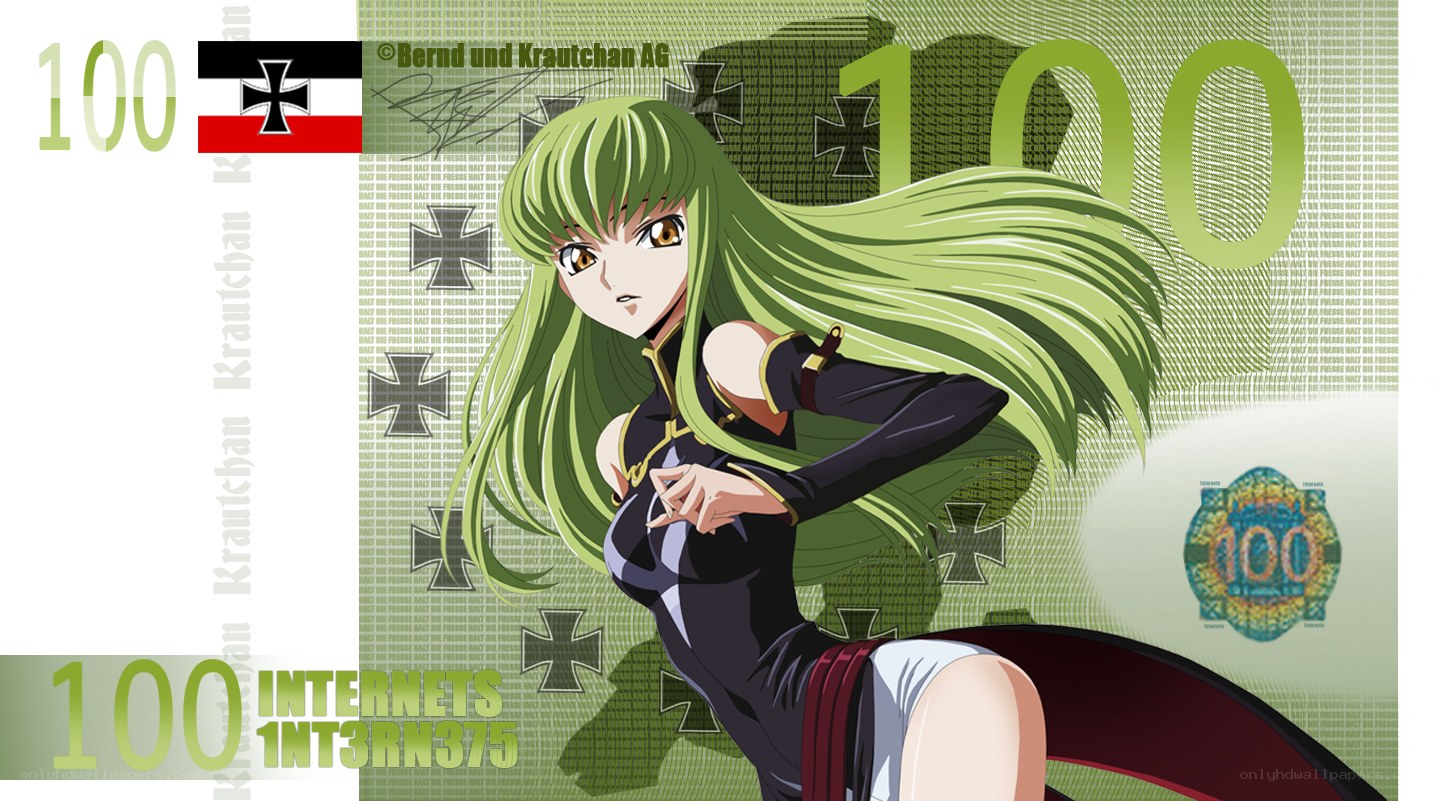 Anime character on banknote design