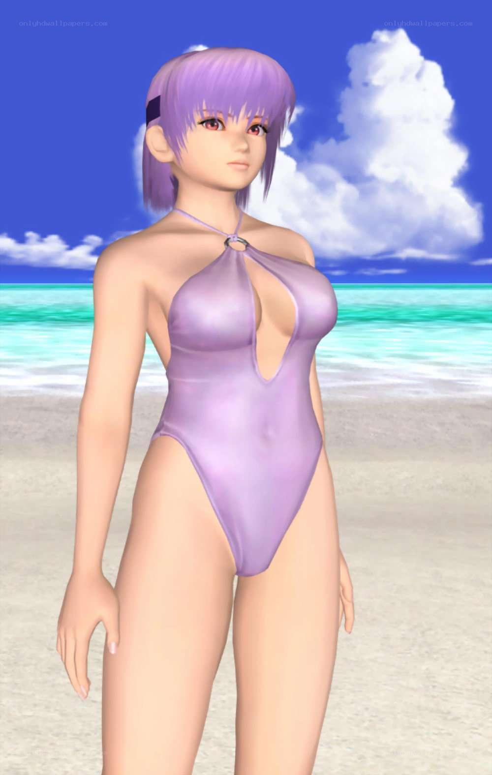 anime character on beach